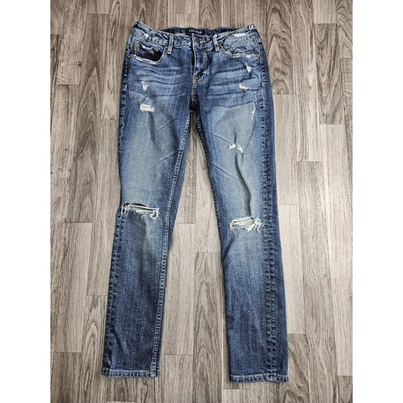 Vigoss Jeans Womens 28 Distressed Thompson Tomboy Denim Ripped Pants - Picture 1 of 12